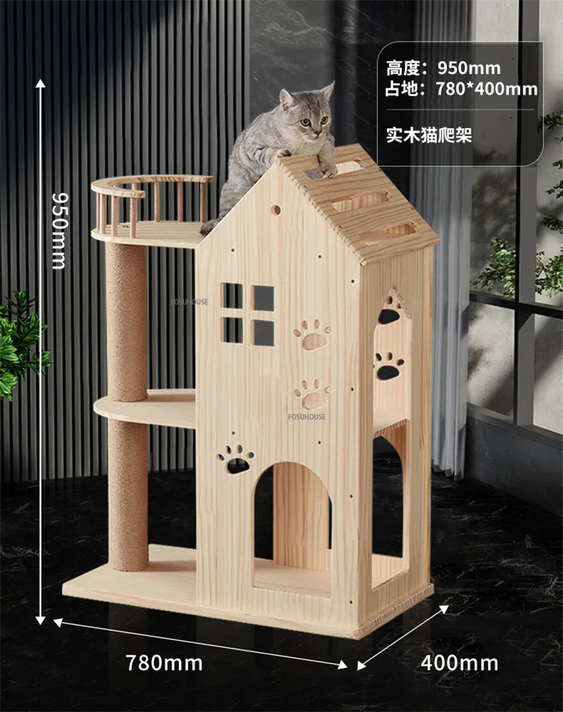 Mehrstöckiger Katzenbaum mit Hängematte