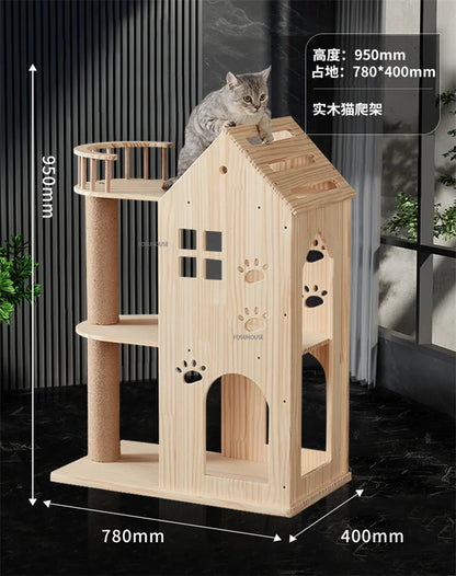 Mehrstöckiger Katzenbaum mit Hängematte