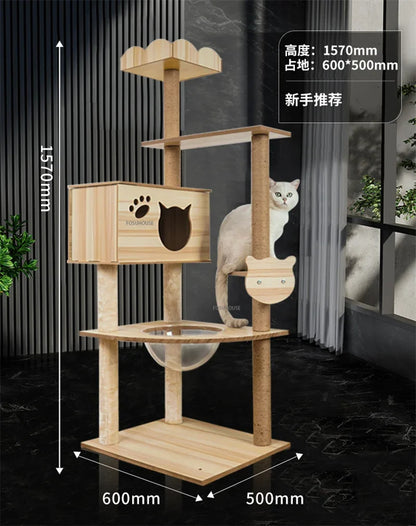 Mehrstöckiger Katzenbaum mit Hängematte